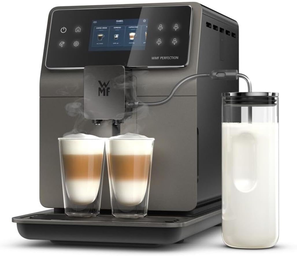 WMF Kaffeevollautomat, 780 L, 1l, Schwarz/Silber, Perfection mit Milchsystem, 18 Getränkespezialitäten, Double Thermoblock