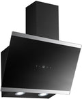 PKM Dunstabzugshaube, 60 cm, Schwarz/Silber, S33-60A+BTH, Schräghaube, Abluft, Umluft, Display & Touch Control, LED-Beleuchtung