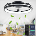 SXJCCSM Deckenventilator, 64 W, 5 L, Schwarz, LED mit Beleuchtung und Fernbedienung, Leise, APP Dimmbare Deckenleuchte mit Ventilator