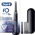 Oral-B Rotierend, Braun/Schwarz, iO 8N Elektrische Zahnbürste mit 2 Bürstenköpfen und 1, entworfen von Braun, originelle Geschenke