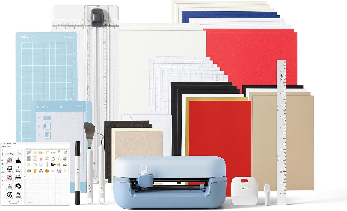 Cricut Tintenstrahldrucker, Schwarz, Joy 2 Deluxe Bundle + Digitale Inhalte. Intelligente, einfache Aufkleber & Etiketten