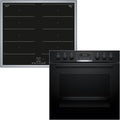 Bosch Kochfeld, Schwarz, HND619LA61 Set Einbauherd HEG517BB4 + Induktions NXX645CB5E