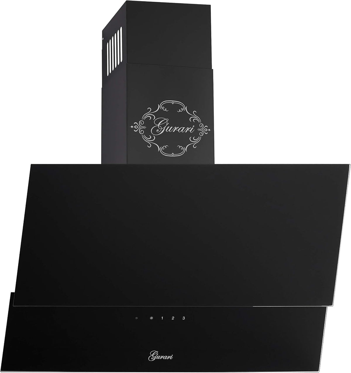 Gurari Dunstabzugshaube, 90 cm, Schwarz, GCH 268.9 kopffrei Glas Abzugshaube Abluft/Umluft