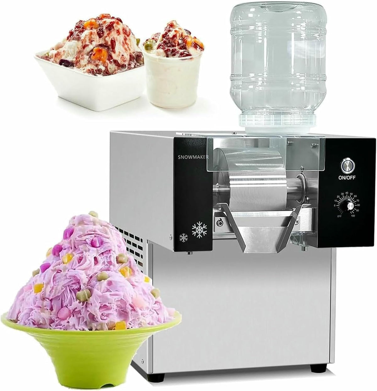 QUSYZD Eismaschine, 360 W / 750 W / 1200 W, 180 kg, 60 kg, 60 kg, Schwarz, Gewerbliche elektrische, Eiswürfelbereiter