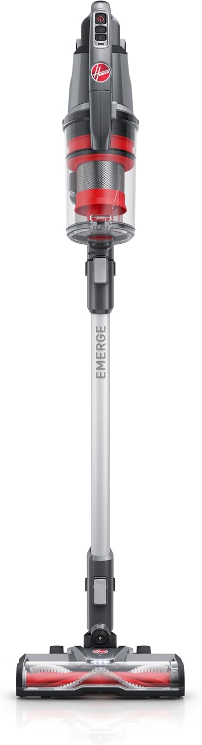 Hoover Stick Vacuums & Electric Brooms, Grau/Rot, ONEPWR WindTunnel Emerge Cordless Stick Vacuum Cleaner, Lightweight Stick Vac