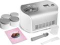 Springlane Kitchen Eismaschine, 1,2 L, 135 W, Grau, Elli mit selbstkühlendem Kompressor, Eiscrememaschine aus Edelstahl mit entnehmbarem Eisbehälter