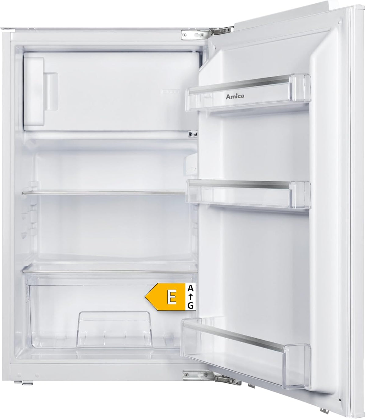 Amica Kühl-Gefrierkombination, 87,1 x 54 x 54 cm, 880 mm, Weiß, Einbau‑Kühlschrank mit Gefrierfach Festtür‑Technik Nische
