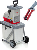 IKRA Häcksler & Mulcher, 3.000 W, Mehrfarbig, Elektro Gartenhäcksler Walzenhäcksler ILH 3000A, inkl. Gartenschere