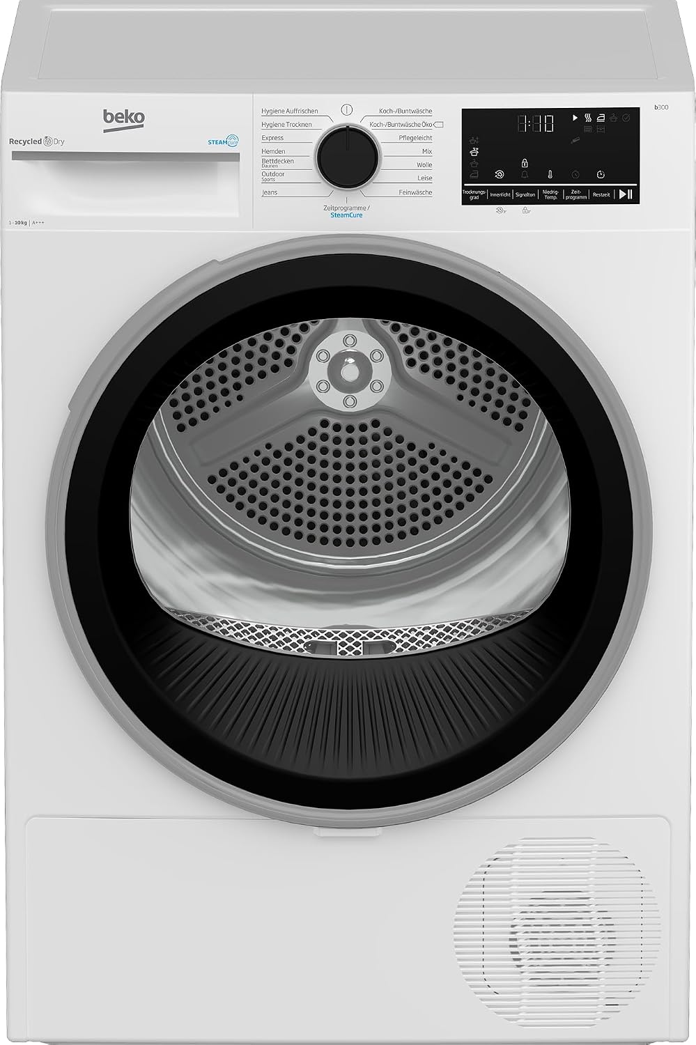 Beko Wärmepumpentrockner, 10 kg, Weiß, B3T442491, SteamCure - Dampffunktion, allergikergeeignet, Aquawave Schontrommel