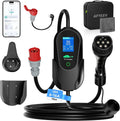 AFYEEV Ladestationenzubehör, 11 kW, 10M, Schwarz, Mobile Wallbox mit APP, Typ 2 Ladekabel CEE 16A 3-phasig