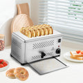 OMGGYER Toaster, 6-Scheiben, 2400 W, 430 Edelstahl, Schwarz, 6 Scheiben 3 Bräunungstufe Edelstahl