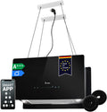 KKT KOLBE Dunstabzugshaube, 60 cm, Schwarz, A+++ 764 cbm/h Umluft, Smart WLAN WiFi App, Inselhaube freihängend
