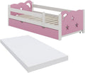 VitaliSpa Bett, 80x160 cm, Das Kinderbett besteht aus pflegeleichtem bambus., Rosa
