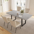 JIEXI Esstisch, Grau/Beige/Schwarz, Mit 4-8 Stühlen Set, Esszimmertisch Ausziehbar, Tisch Esszimmer, Essgruppe Mit 4-8 Stühle