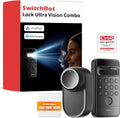 SwitchBot Türriegelschlösser, Schwarz, WLAN Smart Lock Ultra mit Keypad Vision, 3D-Gesichts-/Fingerabdruckerkennung