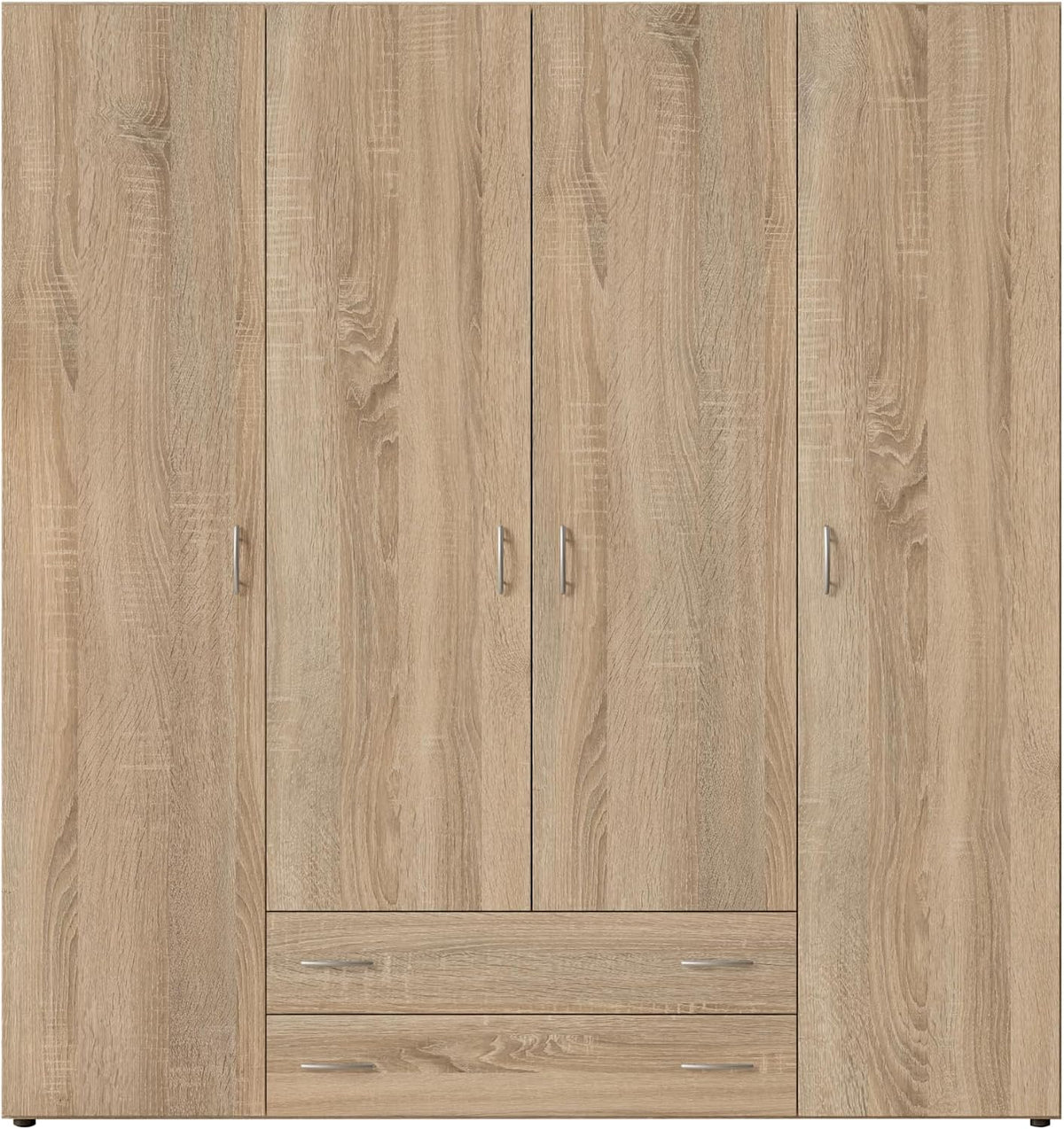 Stella Trading Kleiderschrank, 160 x 177 x 52 cm, Eiche, BASE Zeitloser in drei verschiedenen Größen - Vielseitiger