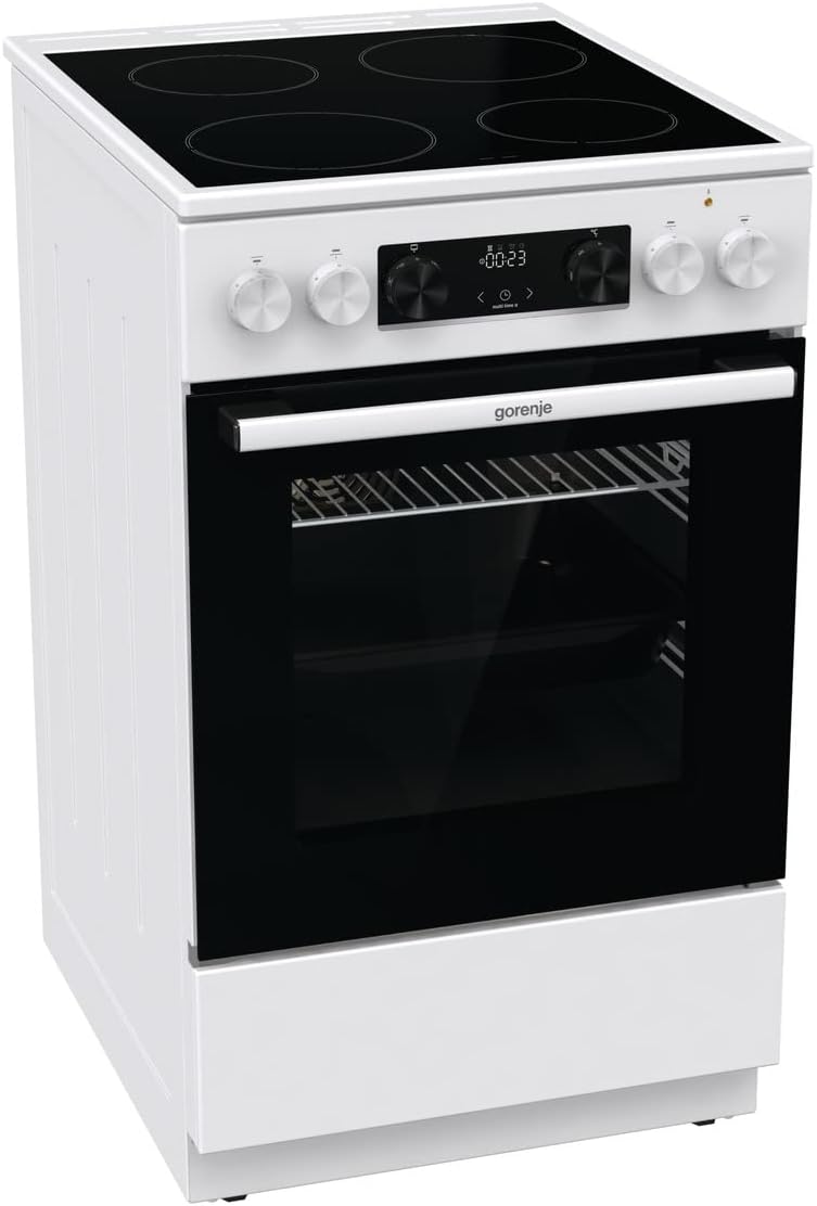 Gorenje Elektroherd, 70 Liter, 50 cm, Weiß, GEC5C 41 WG Elektro-Standherd mit Glaskeramik-Kochfeld / /