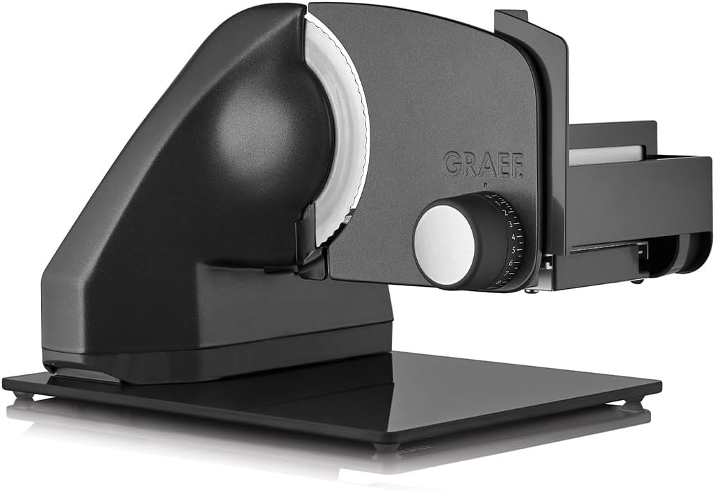 GRAEF. Schlitten, 170 mm, 20 mm, 170 W, Silber, Classic C95 - Elektrischer Allesschneider, Made in Germany, Kippbar 30°