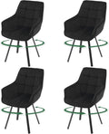 EUGAD Esszimmerstuhl, Samt, Schaumstoff, Metall, Schwarz, Esszimmerstühle 4er Set Drehbar Armlehnen