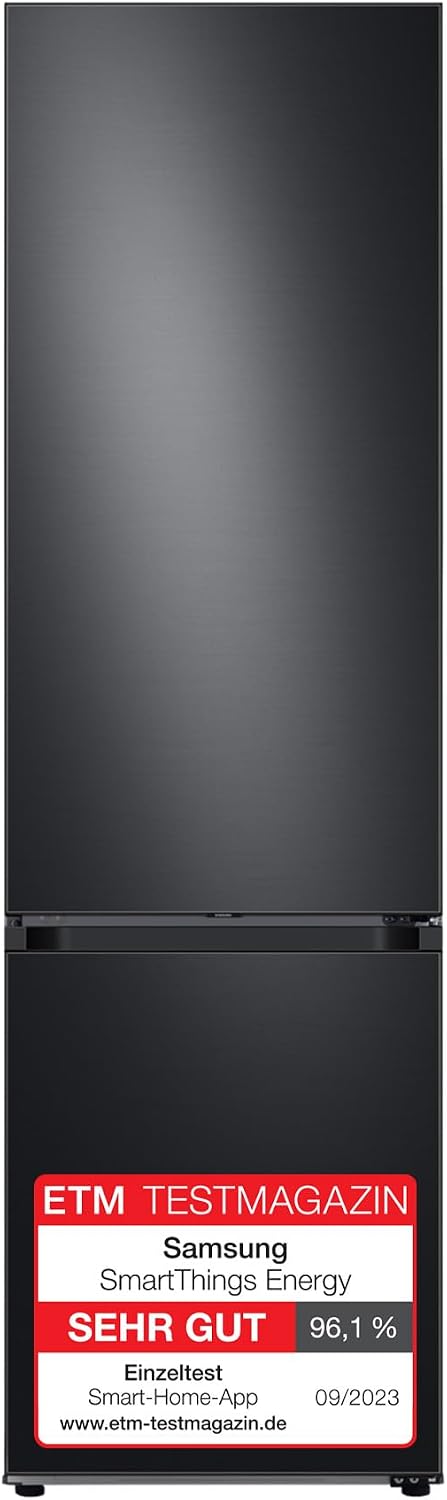 Samsung Kühl-Gefrierkombination, 203 cm, 387 l, 114 l, Schwarz, Bespoke Kühl-Gefrier-Kombination, Kühlschrank mit Gefrierfach