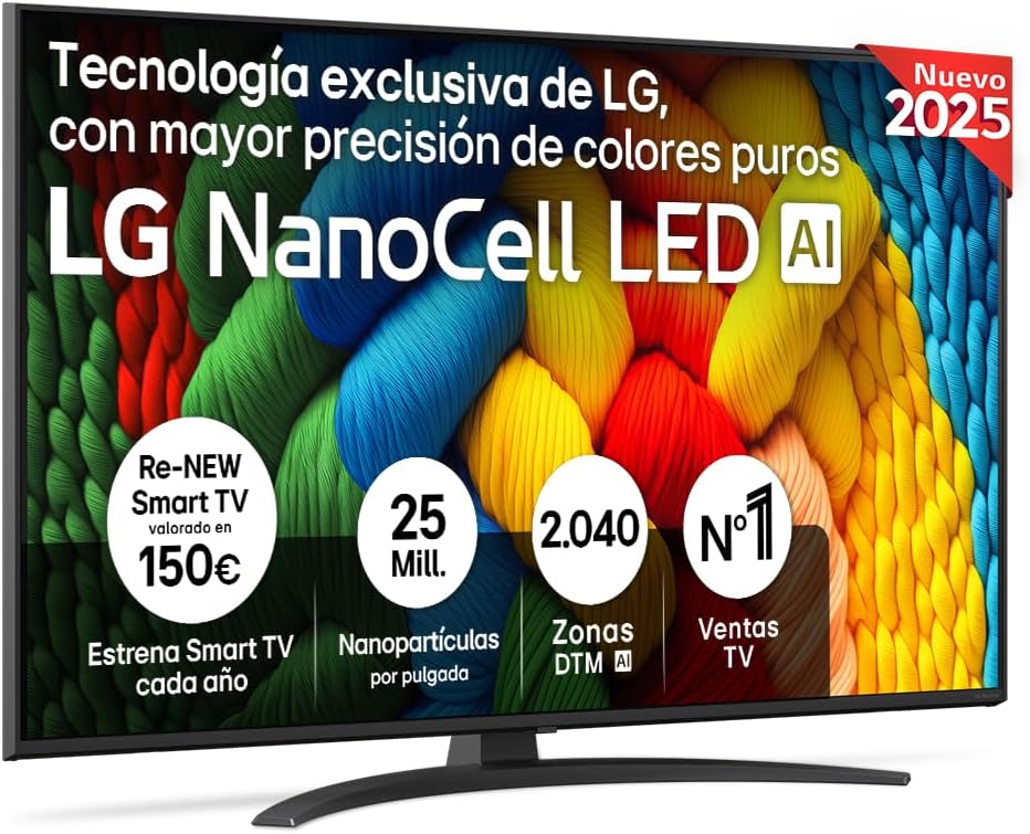 Fernseher, Schwarz, Smart TV, Smart TV LG 50NANO81A6A 4K Ultra HD 50' LED Wi-Fi
