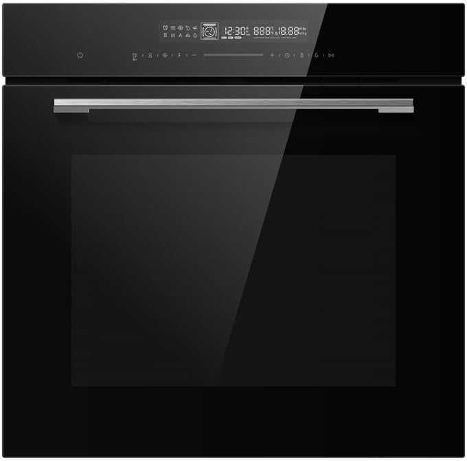 Midea Backofen, Schwarz/Silber, Einbau 7NM30TOBL, mit Teleskopauszug, 12 Funktionen mit Eco-Funktion