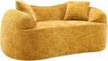 Sofa WEALTHOUSE, Gelb, Gebogenes 2-Sitzer mit Armlehnen und 2 Kissen, modernes Couch-Design für Wohnzimmer Schlafzimmer Büro