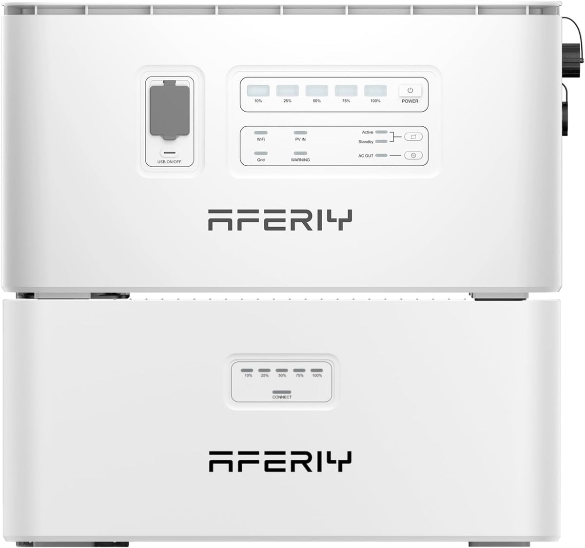 AFERIY Powerstation, 2400 W, 800 W, Weiß, PS240 Balkonkraftwerk Set mit 1, 96kWh Speicher, erweiterbar auf 9, 79kWh