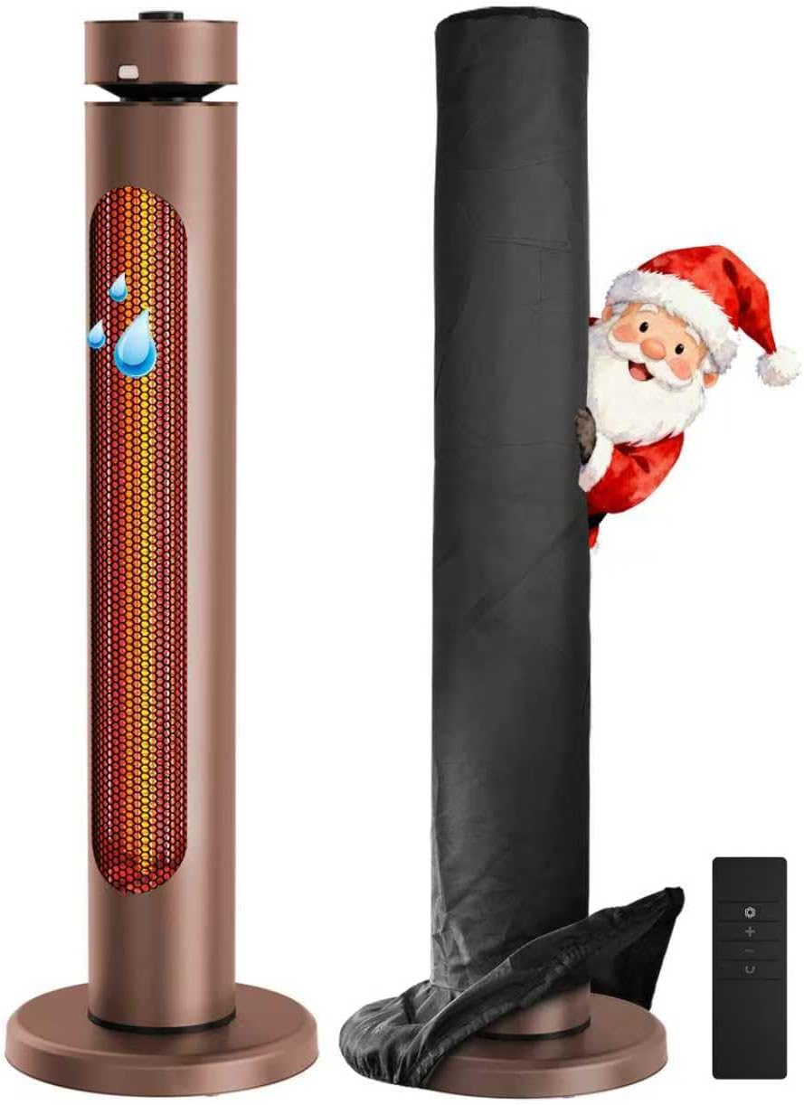 SOUTHEATIC Heizstrahler, 2000 W, Braun/Schwarz, Infrarot Stand, Terrasse Outdoor Terrassenheizer 8 Heizstufen 75°