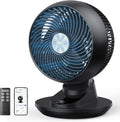 DREO Tischventilatoren, 22 dB, 8,8 m, Schwarz, 3D Tischventilator Sehr Leise, Ventilator Klein mit Fernbedienung