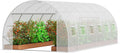 VEVOR Gewächshaus, 590 x 295 x 198 cm, weiß/grün, Folien-, Tomaten, Treibhaus mit verzinktem Stahlrahmen, grüner PE-Abdeckung