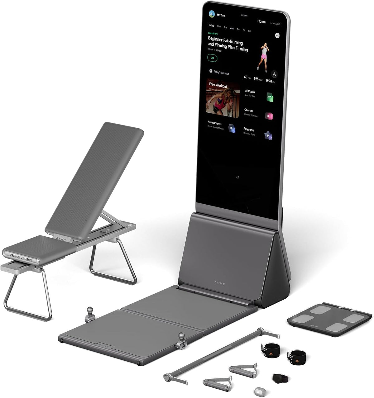 AEKE Heimtrainingssysteme, Mehrfarbig, Smart Home Gym System - Fitnessspiegel K1: KI-betriebenes