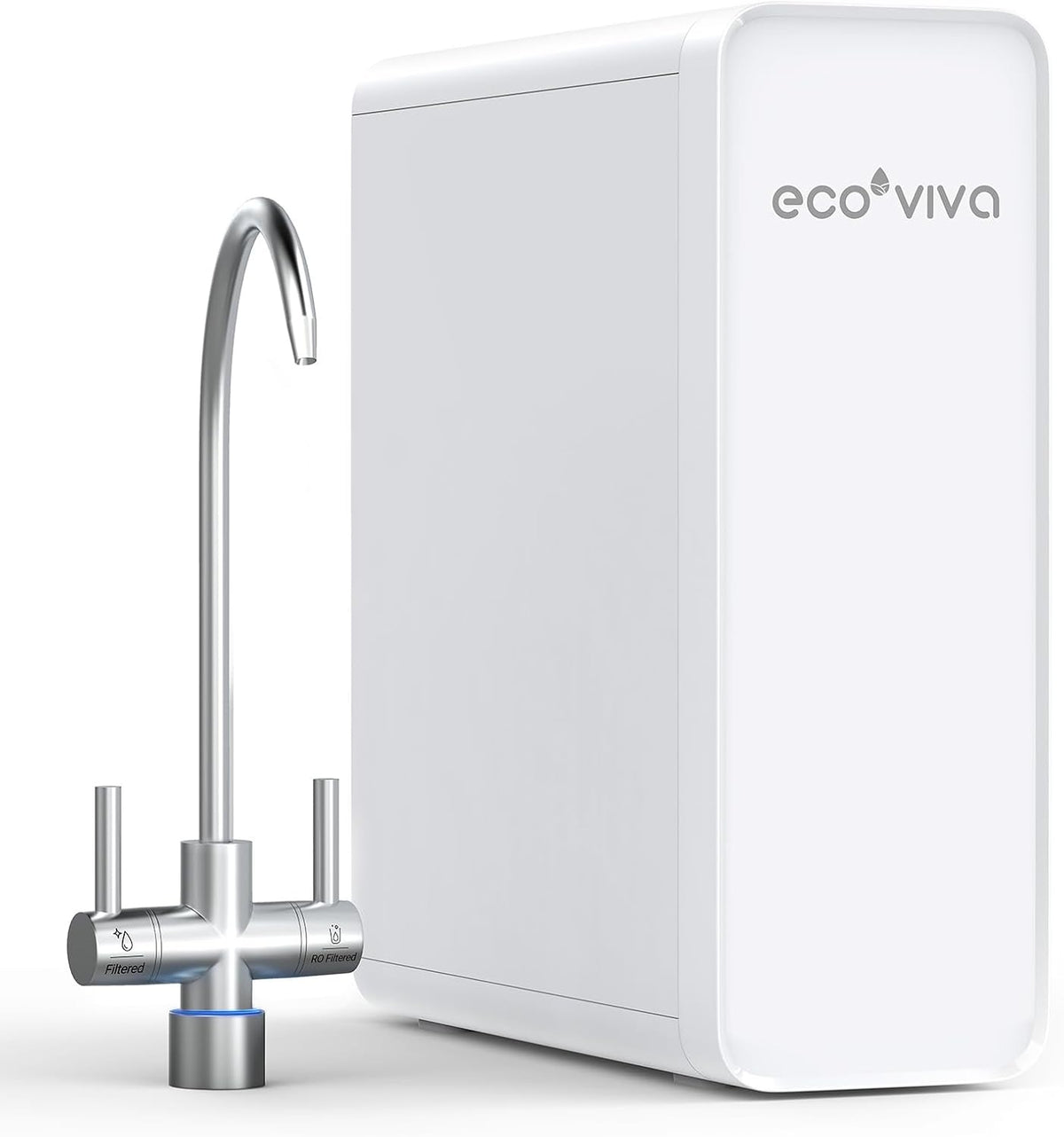 Ecoviva Monitor, Weiß, Umkehrosmoseanlage Untertisch, 6000 Liters Wasserfiltersystem, Reduziert TDS, 2.5:1 Rein zum Abfluss