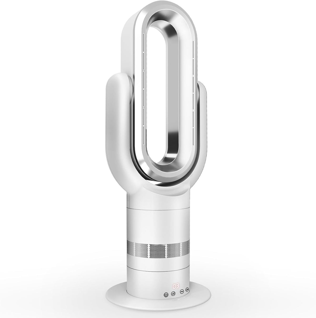 Eduzita Turmventilator, Weiß, QG660 Bladeless, 2-in-1 Heizgerät & Kühlventilator, 10 Kühl- & 3 Heizstufen, Fernbedienung & Touch-Steuerung