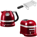 KitchenAid Toaster, Rot, Artisan Frühstücks Set, incl. Wasserkocher 5KEK1522, 2 Scheiben 5KMT2204 und Brötchenaufsatz