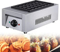 SHAHRYAR Takoyaki Maker, 2 kW, Silber, Gewerblicher Takoyaki-Maker, Verstärktes Edelstahlgehäuse, Lebensmittelechte Antihaftbeschichtung