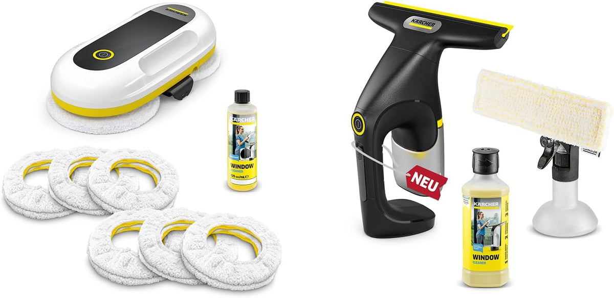 KÄRCHER Fensterputzroboter, Schwarz, RCW 2 Extra+ & Akku-Fenstersauger WV Compact Care Extra+