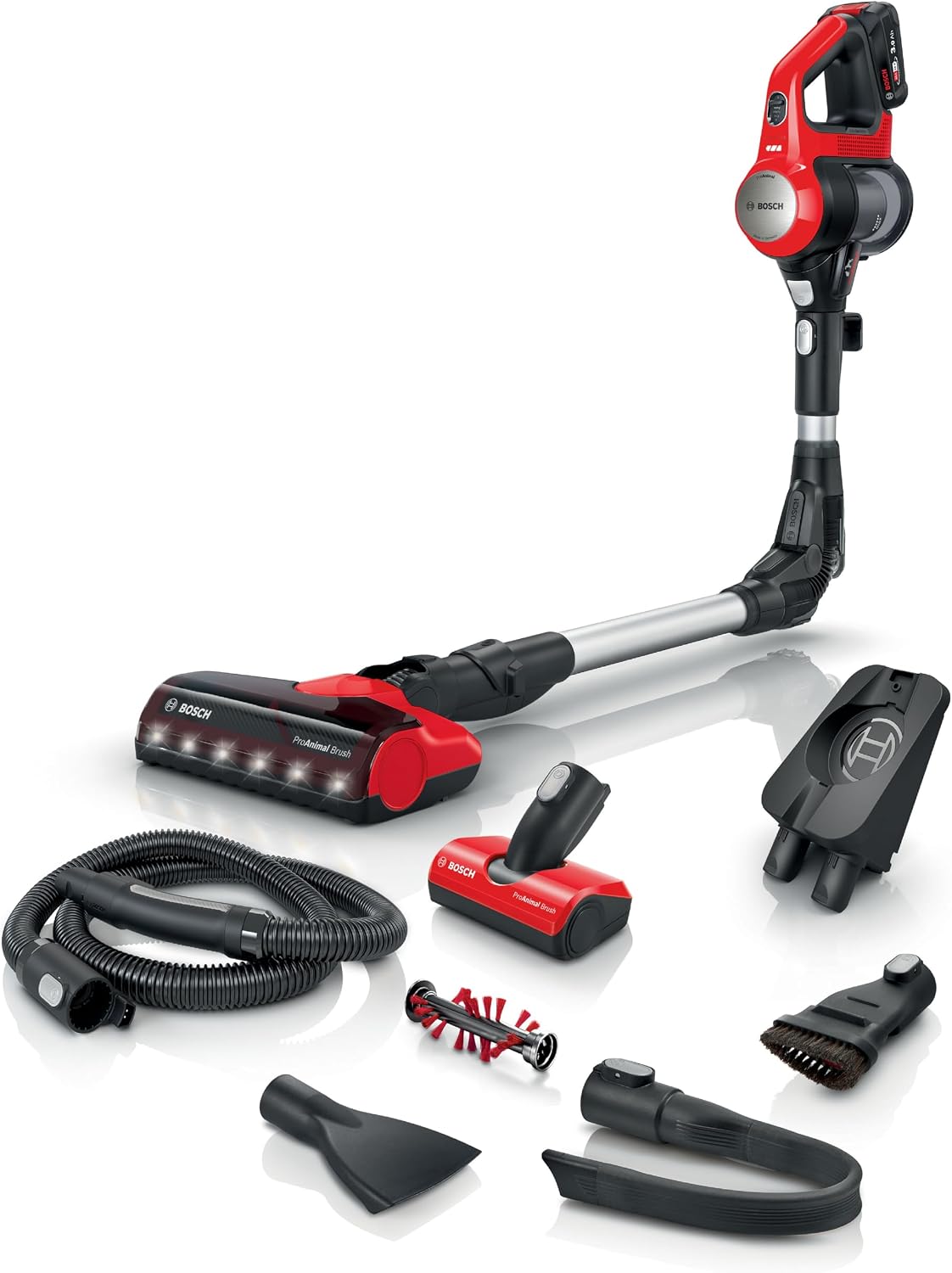 Bosch Staubsauger, 18 V, Rot, BCS711PET ohne Beutel, mit Akku