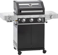 RÖSLE Gasgrill, Schwarz, BBQ-Station VIDERO G3-S, Grill mit 3 Edelstahlbrennern, extra Primezone und Seitenbrenner