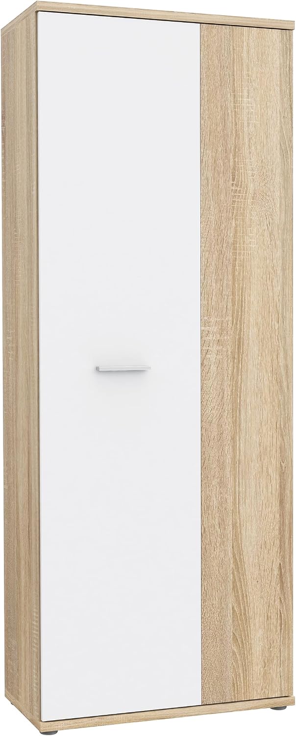 Forte Schuhschrank, 179 cm, 69 cm, 35 cm, Eiche, NET106 Schrank 70, Garderobenschrank, Abstellraum, Drehtürenschrank