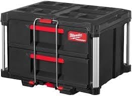 Milwaukee Elektrowerkzeug, Schwarz, PACKOUT Koffer mit 2 Schubladen Metalverstärkungen