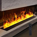 Wasserdampf Kamine, Schwarz/Gelb/Orange, Kamin mit echter Wasserflamme, mehrere Flammenfarben, 5 Stufen der Flammeneinstellung