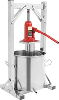 Fetcoi Pressen, 12 L, Edelstahl 201, Edelstahl 304, Gusseisen, Silber, 3T Edelstahl Obstpresse Obstmühle Frucht Saftpresse