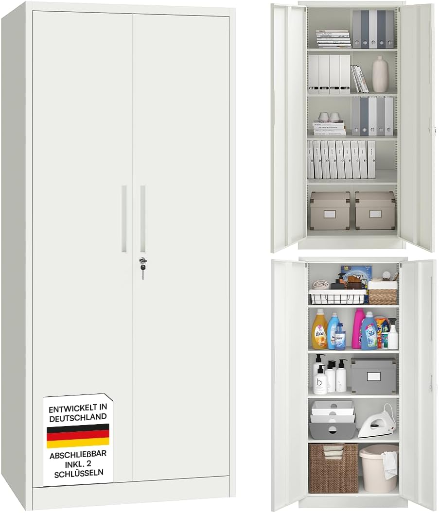 STEELSØN Elektrowerkzeug, großzügiger Stauraum mit 4 höhenverstellbaren Böden, Stahl, pulverbeschichtet (Epoxid), Grau