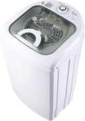 Waschmaschine, 7,5 kg, Weiß, Tragbare 2-in-1- & Schleudertrockner, Automatische Camping-, Toplading-Timing-Funktion