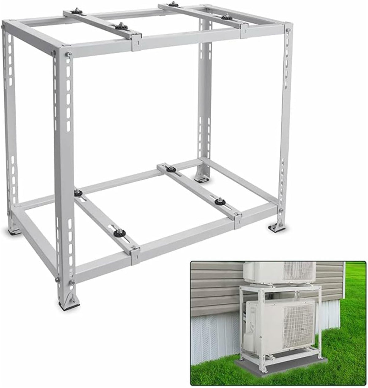 AC Split-Klimaanlage, 136 kg, Silber, Halterung für Mini- n, passend für 9000 bis 24000 BTU Kondensatorsysteme