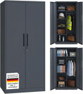 STEELSØN Kleiderschrank, 175x40x80 cm, Stahl mit Epoxid-Pulverbeschichtung, Anthrazit