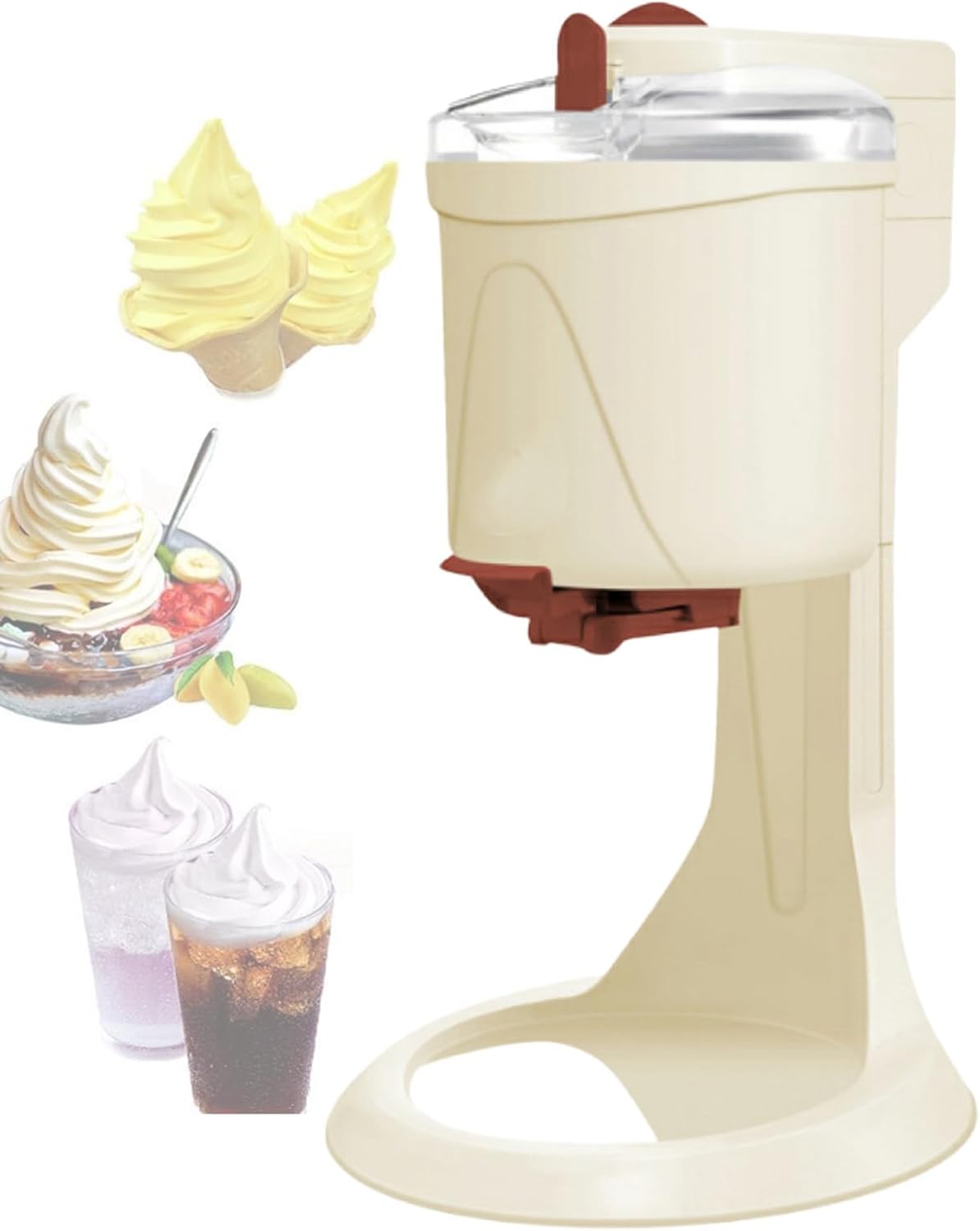 XygZythror Eismaschine, 1000 ml, PP + Aluminium, Schwarz, Automatische Kleine, Soft Serve Maker, FüR Die Schnelle HeimwerkerküChe