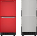 KoolMore Produkt, Rot/Edelstahl, 15 in. Panel Ready integriert Double Drawer Refrigerator, Stainless-Steel Drawers