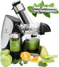 Nutrilovers Geschirrspüler, Silber/Schwarz, GREEN-PRESS EDELSTAHL Slow Juicer 304 Edelstahl Schnecke